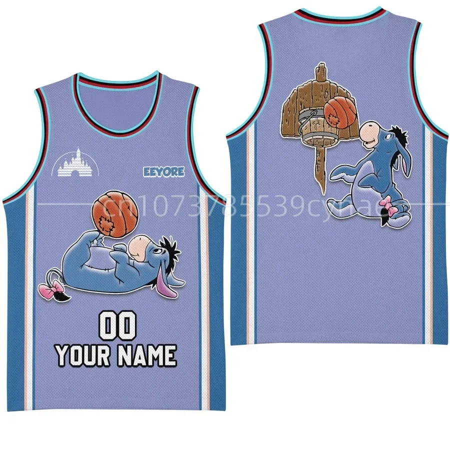 2024 Disney Eeyore Maglia Da Basket New Vest Mesh Casual Sports Y2K Canotta Free Nome Personalizzato Numero Jersey