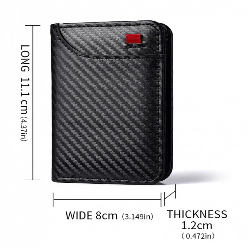 Men's Slim Bifold Wallet - Sleek Design with Vertical ID Window and Multi-Card Capacity