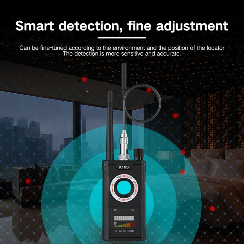 K18s Multi-function Wireless Anti Detector Camera GPS Signal Lens RF Tracker Detect 1MHz-6.5GHz GSM Audio Bug Finder
