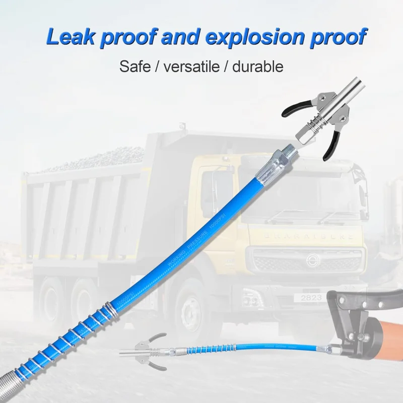 Grease Gun Hoses Lube Gun Hose Connector Accessories for Hand and Air Powered Grease Guns 30 40 60cm grease gun