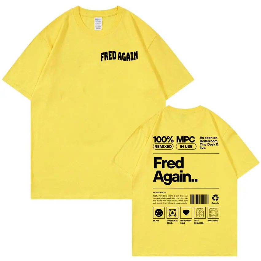 Fred Again Music Album Print T Shirt Men's Casual High
