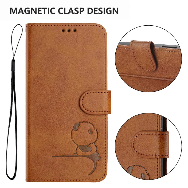 Premium Flip Leather Wallet Case with RFID Protection and Magnetic Stand