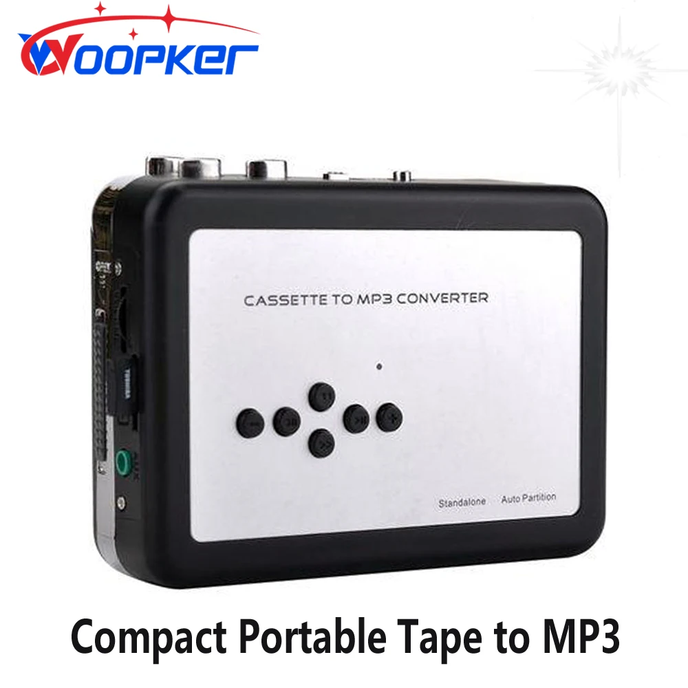 Woopker-E40 Cassette Tape Converter, Tape to USB Drive, Mini Compact Portable Tape to MP3 tomashi portable cassette radio player walkman recorder tape to mp3 converter with built in speaker microphone support headphone