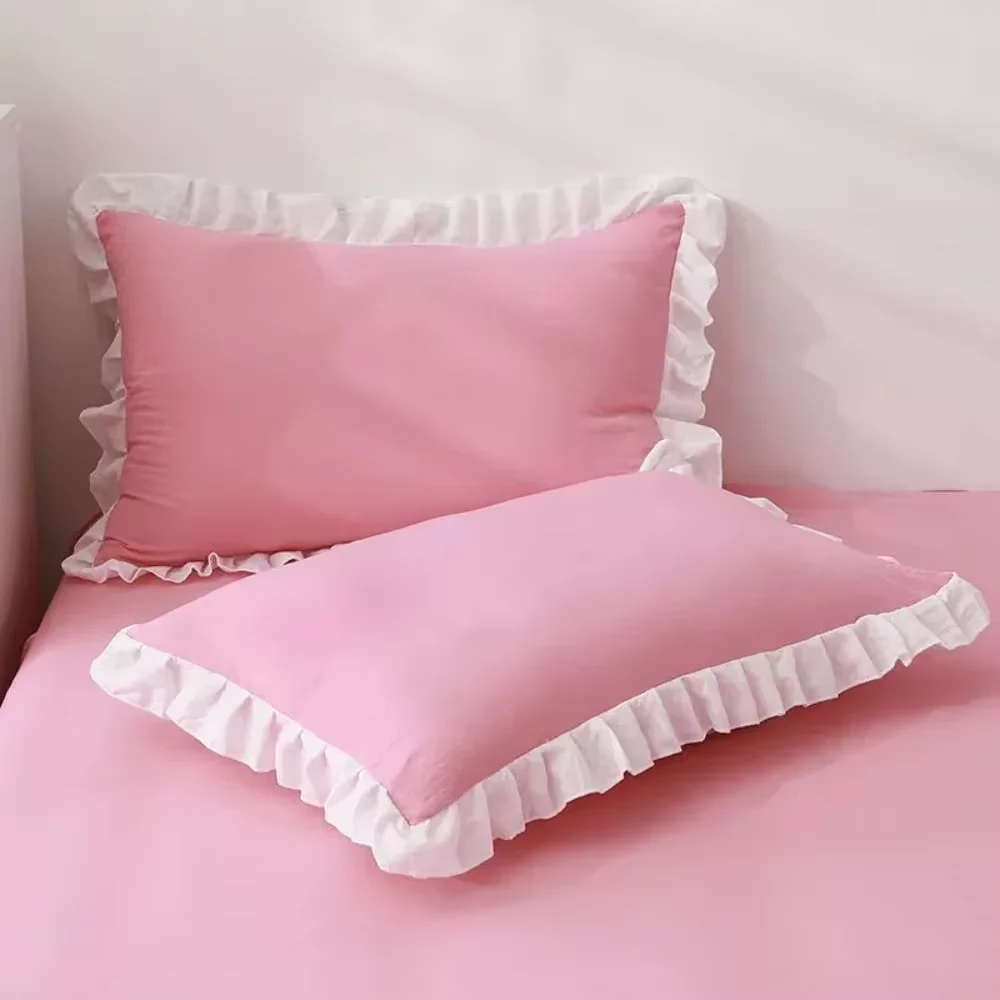 European Princess Pillow Cover Cushion Ruffle Pillow Sham Decorative Cotton Pillowcases with Invisible Zipper 2