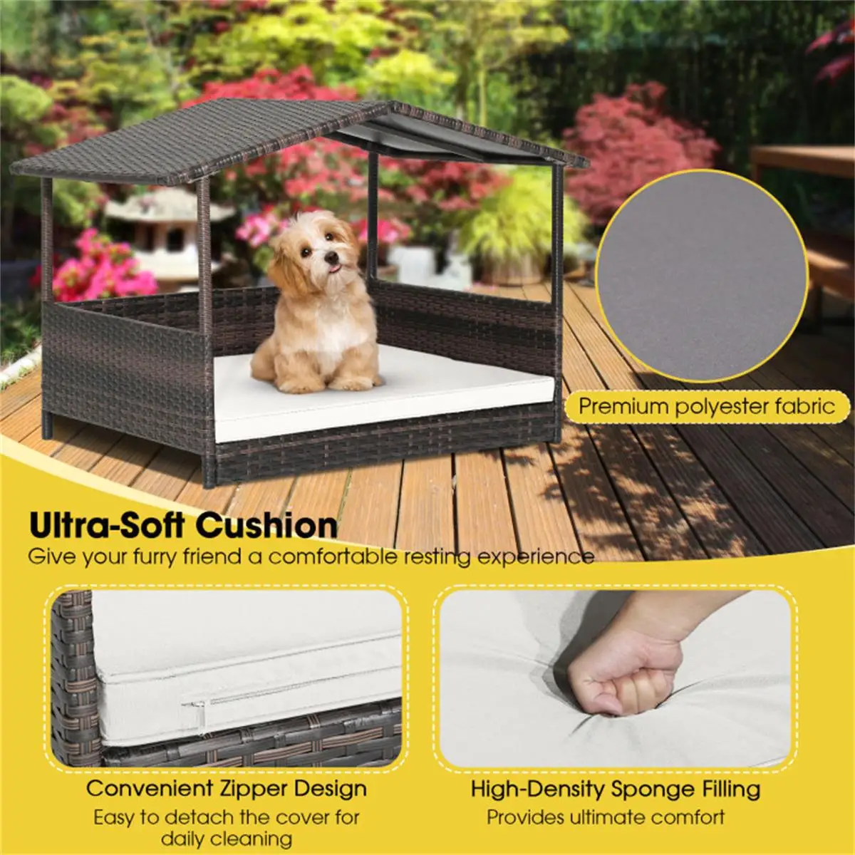 Outdoor Dog House with Canopy 2