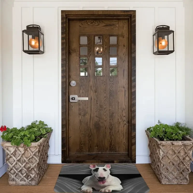 Fashion Bull Terrier Doormat Mat Anti-Slip Dog Animal Bath Kitchen Balcony Rug Carpet 40*60cm anti slip doormat