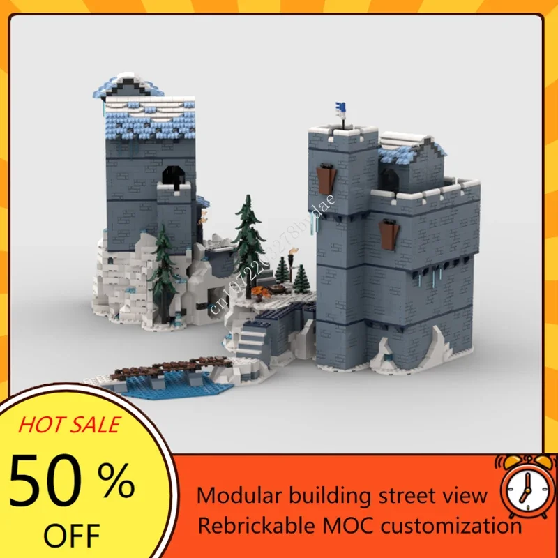 

3866 шт., Детский конструктор MOC средневековая крепость снега