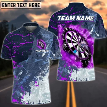 Nome personalizzato freccette Camo Vintage Flame Graffiti Tattoo Multicolor 3dprint Harajuku estate divertente maniche corte Polo Jersey camicie X
