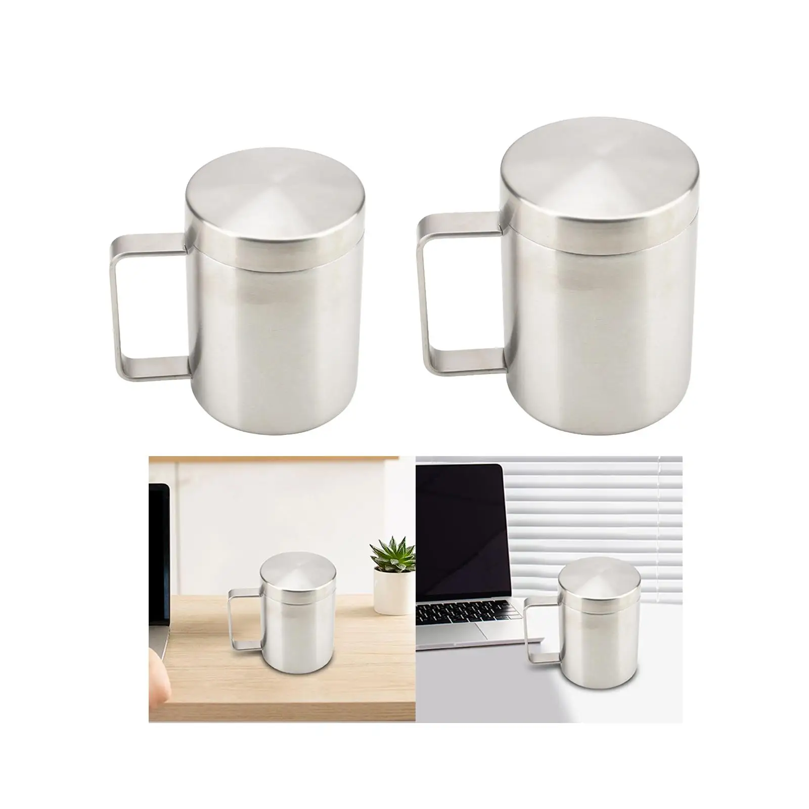 Stainless Steel Mug with Handle Housewarming Gifts Heat Resistant Practical Tea Coffee Mug for Lounge Restaurant Home Camping