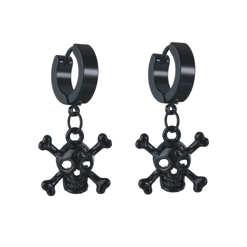 Hoop Earrings 1 Pair Punk Multiple Styles Stainless Steel Stud Hoop Earrings For Men Women Gothic Street Pop Hip Hop Ear Jewelry hoop earrings