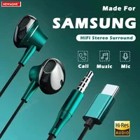 Type C Headphones HiFi Bass Stereo Volume Control Headset With HD Mic 3.5mm Wired Earbuds For iPhone15/Samsung Galaxy Earphone 1