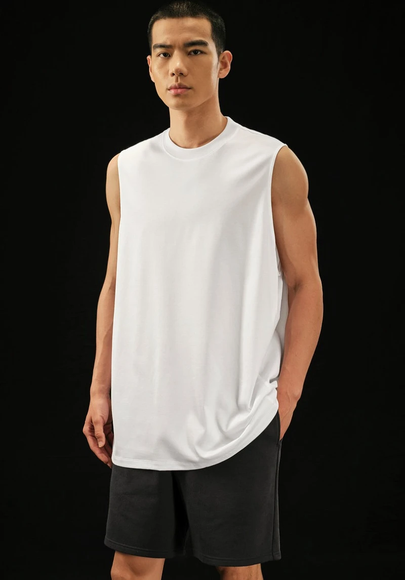 White“Bored Rockstar” Max Heavyweight" Men Sleeveless Crop Top Outfit 2026 Summer New Women's Vintage Breathable Tee Streetwear 4