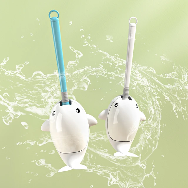 Wikhostar Bálna Rajzfilm Wc Kefe Vízszivárgás Igazolás Alap Szilikon Lapos Fej Rugalmas Puha Sörték Fürdőszoba - Image 3