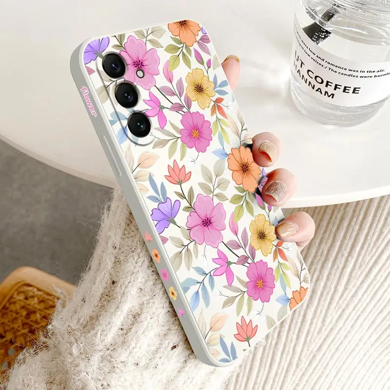 Vibrant Floral Silicone Phone Case Cover