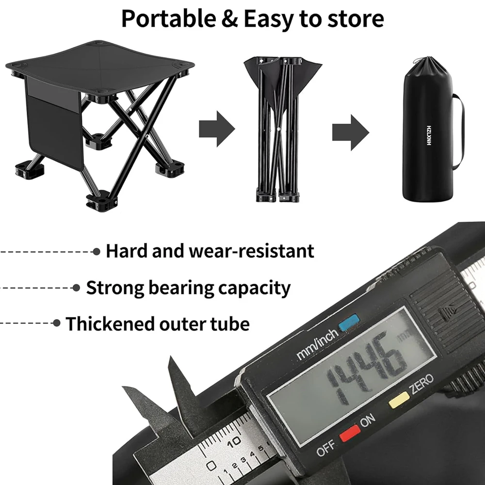 Camping Stool Ultralight Folding Compact Lightweight Stool Camping Fishing Hiking Gardening Outdoor Travel Carry Bag