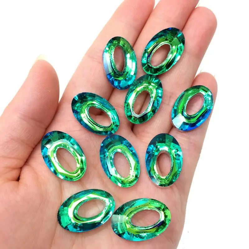 10PCS 20mm Shiny AB Geometrische Runde Oval Lose Abstand Anhänger Perlen DIY männer und frauen Glück armband Halskette Schmuck
