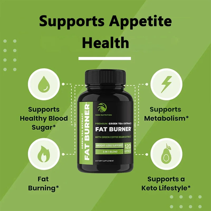 Green Tea Extract Fat Burner Contains Green Coffee Bean Extract for Men and Women Boosts Metabolism Keto Diet Health