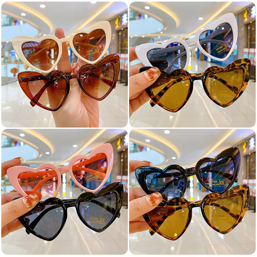 

Модные новые детские Мультяшные солнцезащитные очки в форме сердца для девочек и мальчиков детские уличные круглые очки с защитой от ультрафиолета UV400 Солнцезащитные очки