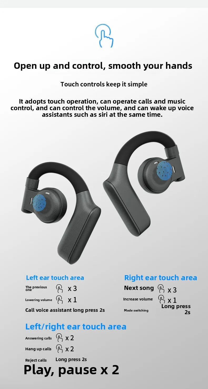 The new cross-border OWS Bluetooth headphones HJ05 feature a metal shell that do