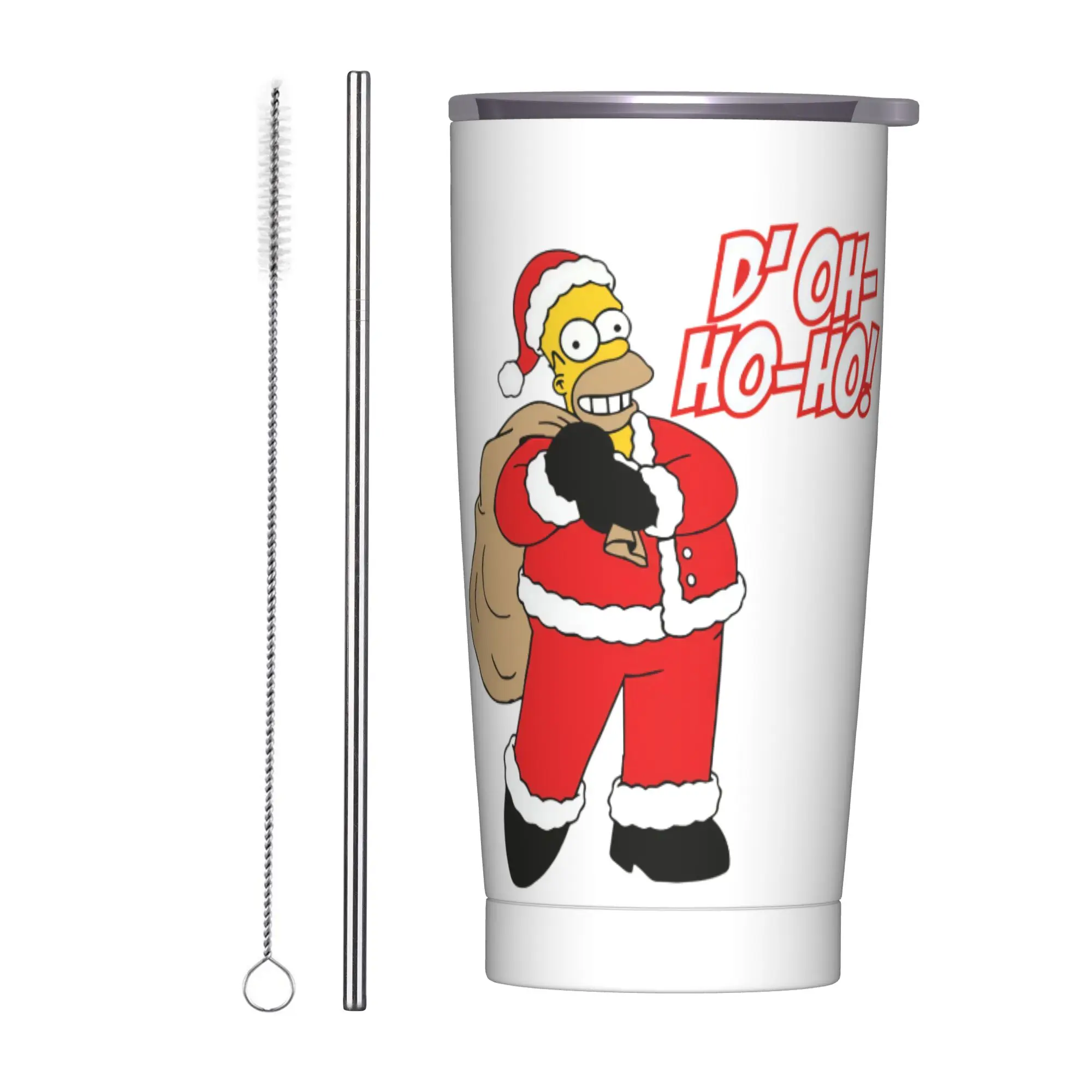 Stainless Steel Tumbler with The Simpsons Cartoon Design - Versatile Hot & Cold Beverage Cup