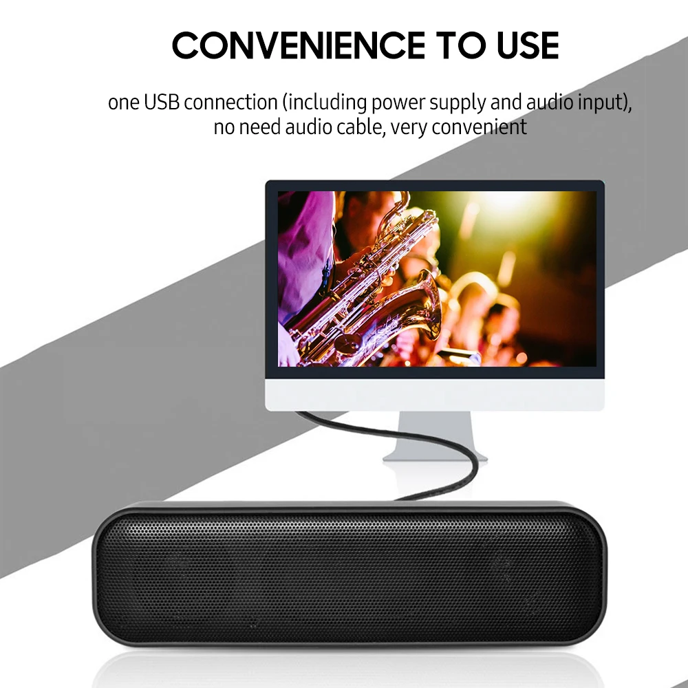 

Mini Computer Speaker Wired USB Desktop Stereo Speaker Audio Decoding Dual Channel Player Sound Bar Sound Audio for PC Laptop