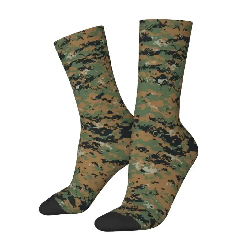 

Novelty Print Marpat Military Army Camo Socks for Men Women Stretch Summer Autumn Winter Woodland Camouflage Crew Socks