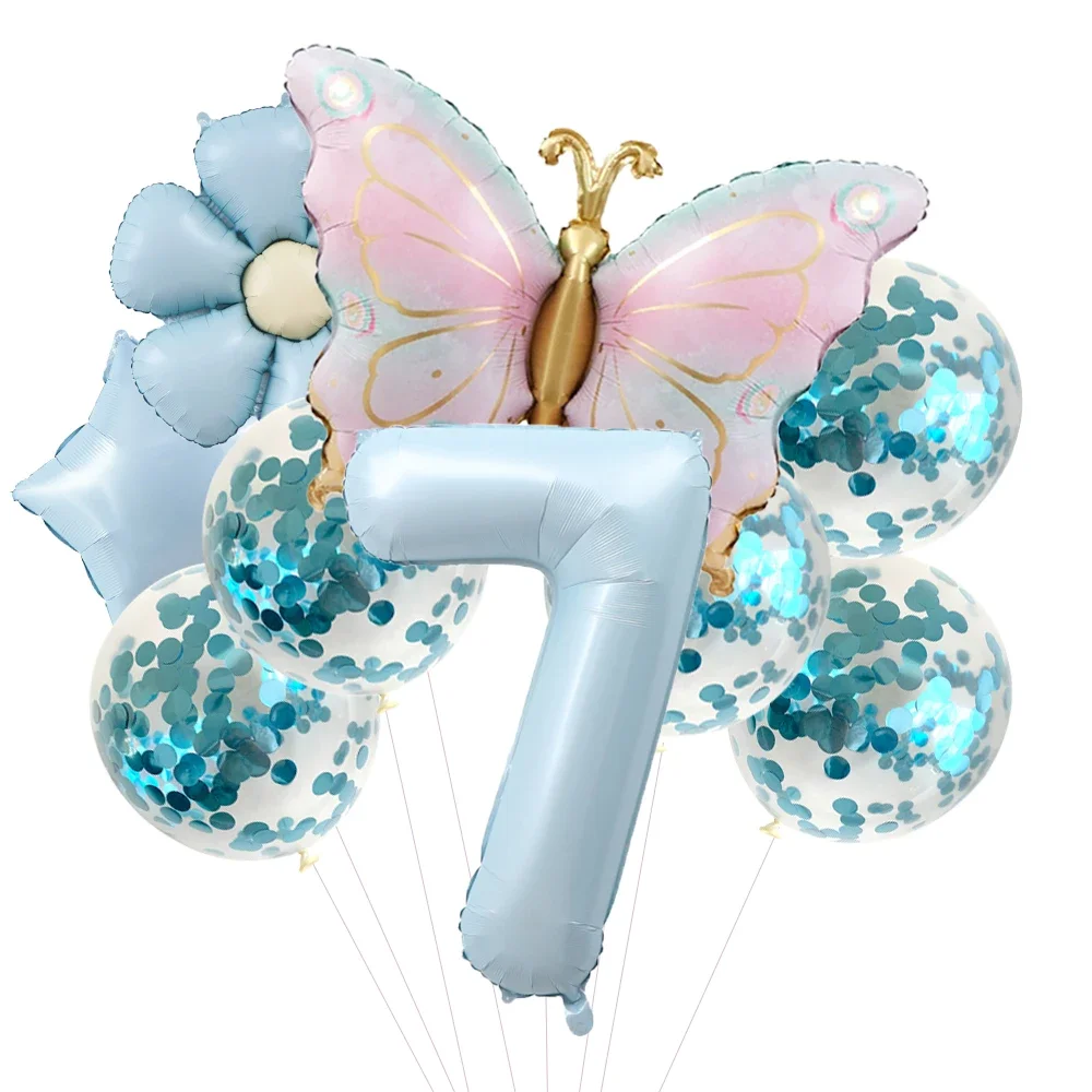 Pink Butterfly Foil Balloons for 5th Birthday Party Décor