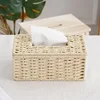 Handmade Woven Paper Box Napkin Paper Box Household Tissue Box Rattan Woven Paper Box Creative Tissue Tube Woven Basket 3