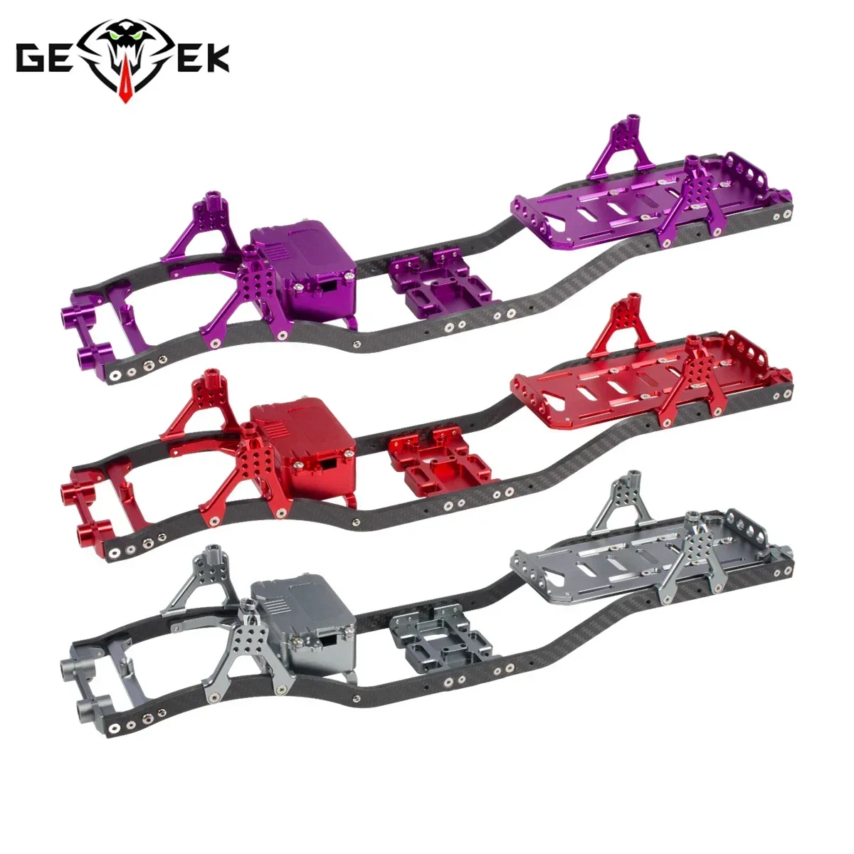 SCX10 1/10 RC Carbon Chassis - Set van 4 Kleuren