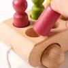 Wood Colorful Beech Trolley Toys For Babies From 1 Year To 3 With 10 Wooden Dolls Games For Babies Development Montessori Baby 3