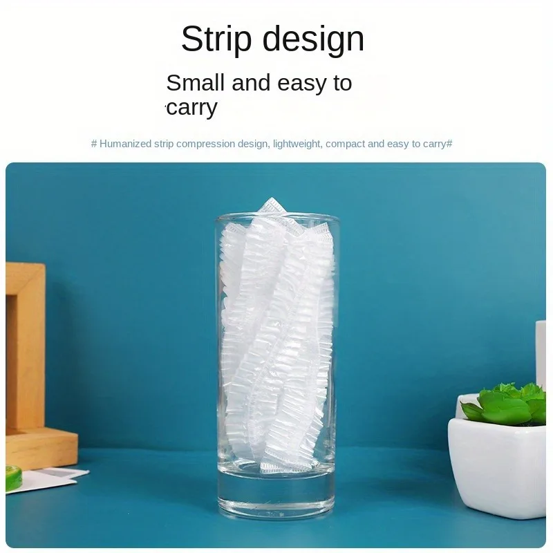 Daha büyük kalın su geçirmez banyo başlığı, duman önleyici popo kapağı ile kadınlar için 100'lü büyük boy tek kullanımlık PE duş başlığı