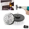 1pc Soft Drill Brush Attachment 4inch For Cleaning Carpet & Leather And Upholstery Glass Car Tires Electric Scrubber Drill 2