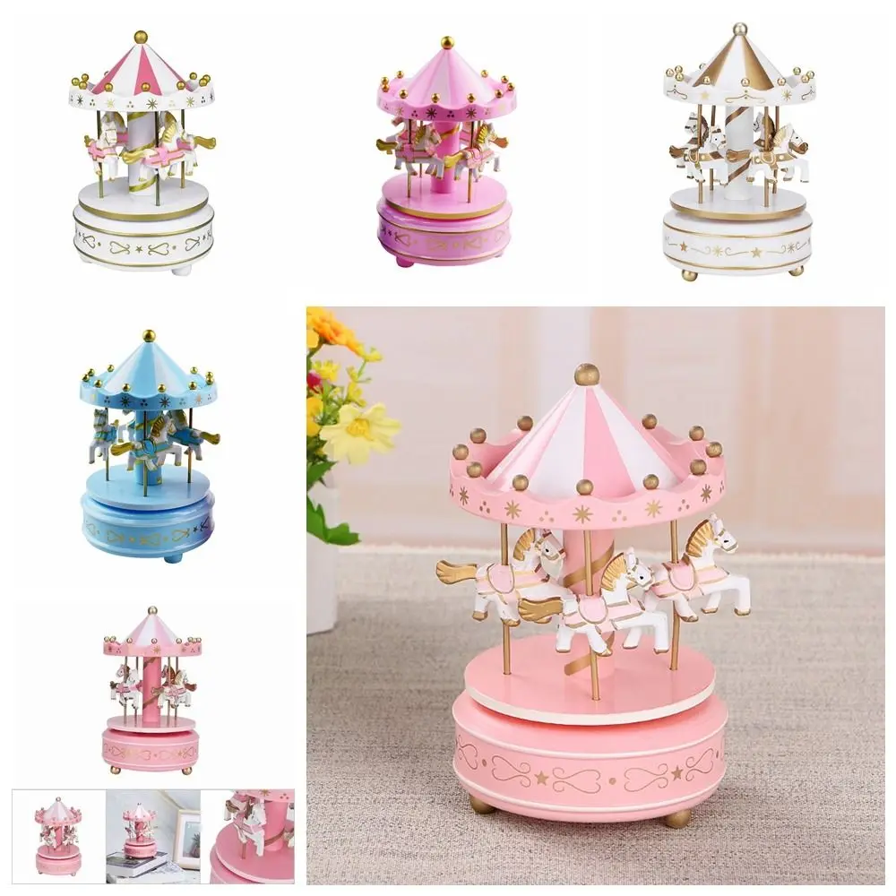 

Carousel Carousel Music Box Painted Easy Use Ferris Wheel Ornaments Plastic Exquisite Design Carousel Cake Accessories