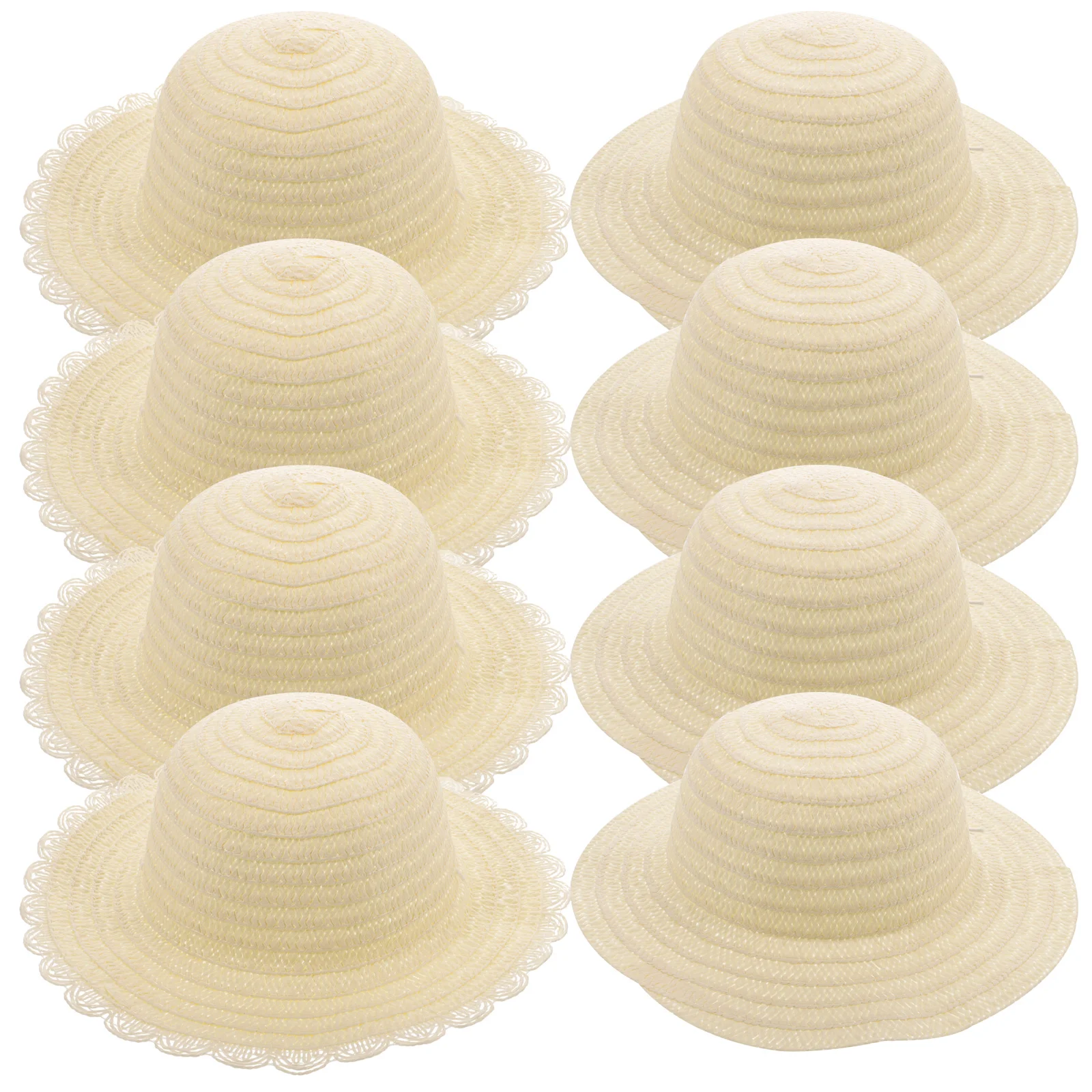 

Gadpiparty Diy Straw Hats Set Unpainted White Straw Hat Handmade Cap Beach Sun Hat Tea Party Dress Up Hat Mexican Straw Hat