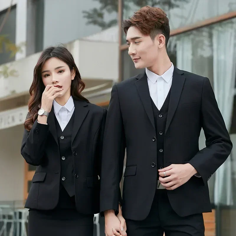 Men Suit 3 Pieces Blazers 2 Sets Wedding Formal Korean Clothing