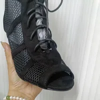 Black Sexy Lace Up Cross-tied Women Shoes Comfort High Quality Thin Heels Open Toe Dancing Sandals Ankle Strap Hollow Out Pumps - Image 6