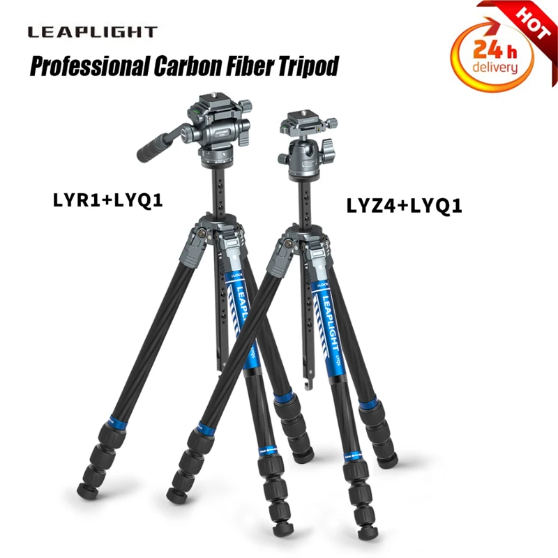 

Leaplight LY01 Tripod Professional Portable Carbon Fiber Tripod Stand 1.5m Hydraulic Spherical Pan Tilt Expansion Center Axis