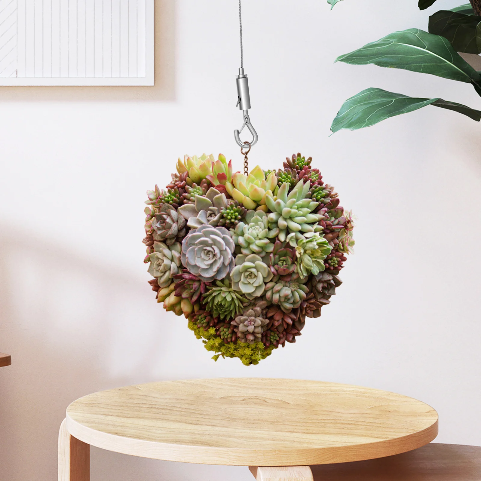 행잉 스트립 스테인리스 철사 로프, 안전 후크 코드 타이 액자, 6 개