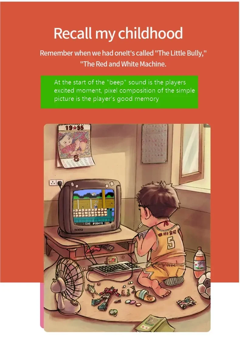 Sup Handheld Game Machine 8 Bit Color LCD Screen for Children and Students