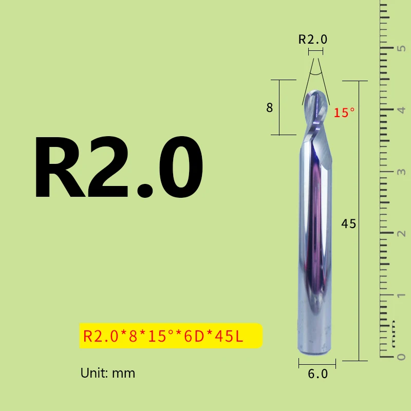 Taper Ball Nose End Mill 30° 20° 6 Shank Tungsten Steel Ball End Milling Cutter CNC Aluminum Woodworking Engraving Bit slab milling cutter Machine Tools & Accessories