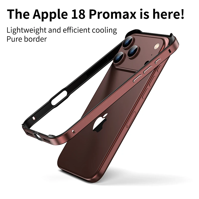 Enhanced Heat-Dissipating Alloy Slim Bumper Phone Case with Hybrid Silicone Frame