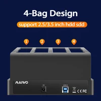 4 Bay Hard Drive Enclosure Sata to USB 3.0 ภายนอก Multi-Bay 2.5 และ 3.5 นิ้ว HDD SDD Docking Station Hard Disk กล่องคูณ 3