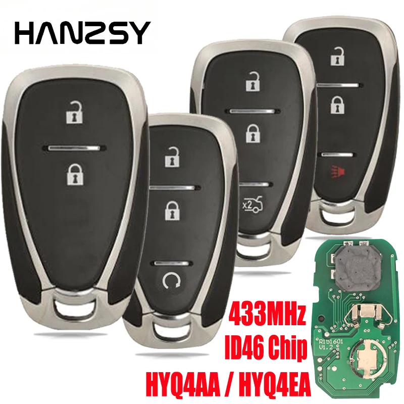 

Car Remote Smart key for Chevrolet Cruze Camaro Volt Blazer Traverse Camaro Malibu Sonic Equinox Spark HYQ4AA/HYQ4EA 315/433MHz