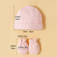 3 Sets of Baby Girls Hats and Gloves 100% Cotton Soft and Comfortable Preventing Scratches On The Face Fashionable Simple 2