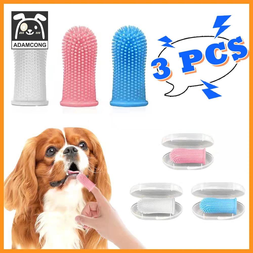 1/3pcs Dog Toothbrush 360°silicone Puppy Toothbrush Dog Tooth Cleaner