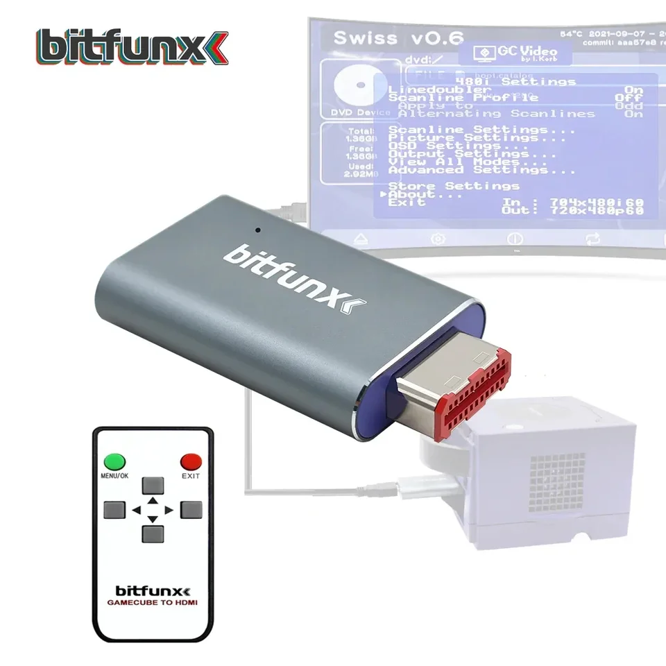 Gamecube HDMI Video Adapter with Line Doubling