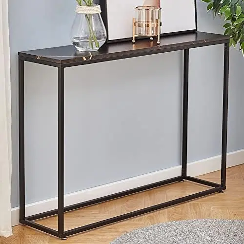 

Console Table for Entryway, Wood Sofa Table with Metal Frame, Rustic Hallway Tables with Storage Shelf for Living Room,Narrow En