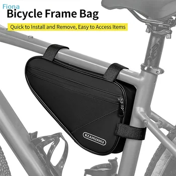 ✔ Borsa Triangolare da Telaio Bici, Borsa da Manubrio Anteriore, Borsa Portaoggetti Triangolare da Telaio