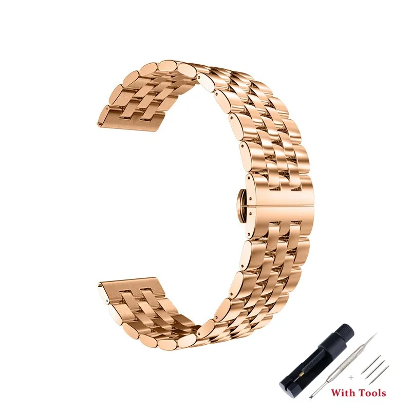 Stainless Steel Watchband with Folding Buckle and Tool