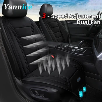 Universal Car Cool Air Seat Cushion With Dual Fan USB Charging Multi-color 12V/24V Car Interior Seat Cooling Pad For Car Truck 1